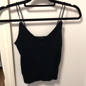 Thin strap v neck crop top!